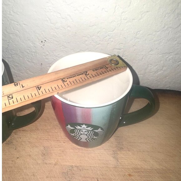 Starbucks Gradient Rainbow Ceramic Mugs 12 Oz Set Of 2 Dishwasher & Microwave Sa - Picture 6 of 6